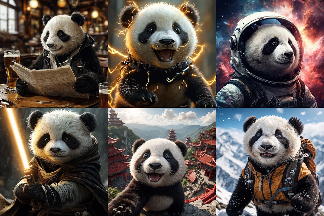 Panda mascot representing Renaissance Era - Click to view full size